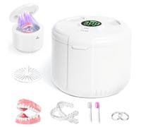 45KHz Ultrasonic Cleaning Machine with Digital Timer for Dentures, Mouthguards, Mouthguards, Aligners, Toothbrush, Jewelry, Dental Appliances, 200ml Capacity