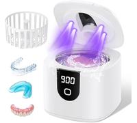 45KHz Ultrasonic Denture Cleaning Machine, Quick Cleaning for Aligner, Mouthguard, Braces, Toothbrushes and Jewelry, Capsule