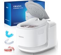 45kHz Ultrasonic Retainer Cleaner Machine,Detachable for Safe Wash,Dental Cleaning Pod With UV Light,30W Power,230ml Capacity,3 Modes, Digital Timer for Dentures, Mouth Guards, Night Guard(Light Grey）