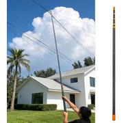 45KV Insulated Telescopic Pole 2m-9m, Fiberglass Operating Rod | Adjustable Line Supporting Pole For Electricians, Heavy Duty High Voltage Hot Stick Pull Rod(C-type Head,9m)
