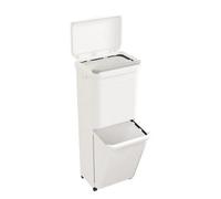 45L 2 Tier Kitchen Bin Mobile Recycling Waste Compartment