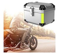 45L/57L Motorcycle Top Case - Black & Silver Roller Luggage for Helmet Storage Scooter Moped Quad - Rear Box with Backrest for Motorbike Adventures