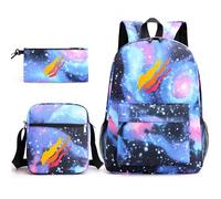45l Backpack for Women New School Bag Backpack Pencil Case Shoulder Bag Three Piece Set (B, One Size)