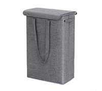 45L Foldable Laundry Hamper Narrow Profile for Bedroom Use Fits Into Standard Furniture Gaps Without Adjustments (Gray)