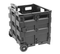 45L Foldable Portable Shopping Trolley, Heavy Duty Folding Trolley Box Cart, 25 kg, Wheeled Crate, 38 * 36 * 33cm, Portable Cart with Telescopic Handle,for Camping,Home,Office,Shopping