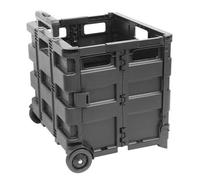45L Folding Boot Cart Shopping Trolley Fold Up Storage Box Wheels Crate Foldable