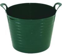 45L Heavy Duty Flexi Tub - Large Flexible Plastic Storage Bucket with Carry Handles, Multipurpose Garden, Laundry & Utility Container (Green)