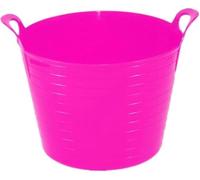 45L Heavy Duty Flexi Tub - Large Flexible Plastic Storage Bucket with Carry Handles, Multipurpose Garden, Laundry & Utility Container (Pink)