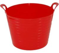 45L Heavy Duty Flexi Tub - Large Flexible Plastic Storage Bucket with Carry Handles, Multipurpose Garden, Laundry & Utility Container (Red)