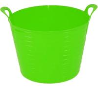 45L Heavy Duty Flexi Tub - Large Flexible Plastic Storage Bucket with Carry Handles, Multipurpose Garden, Laundry & Utility Container (Lime Green)