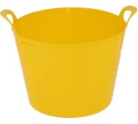 45L Heavy Duty Flexi Tub - Large Flexible Plastic Storage Bucket with Carry Handles, Multipurpose Garden, Laundry & Utility Container (Yellow)