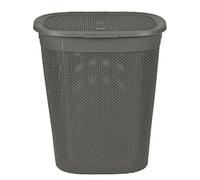 45L Laundry Basket with Lid and Handle Next Load Laundry Hamper Virgin Plastic Multipurpose Basket Clothes Washing Basket Lovely For Bathroom, Laundry Room, and Other. (Bottle Grey)