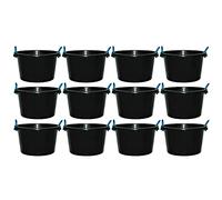 45L Litre Black Heavy Duty Multipurpose Plastic Tub Bucket Planter With Rope Handles Muck Bucket Open-Top Storage Round Utility Tub for Indoor or Outdoor Home Garden (Made In UK) (12)