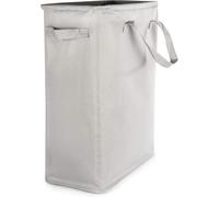 Slim Laundry Basket with Handles | 45L | Linen Washing Baskets | Dirty Clothes Hamper | Small Laundry Bag for Bedrooms Bathrooms | Corner Basket | M&W (Grey)