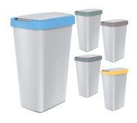45L Sorting Waste Bin Recycling Segregation 2-Way Flap 5 Colours Trash Can Solid
