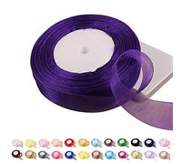 45m Dark Purple Organza Ribbon 25mm,Organza Chiffon Ribbon,Clear Chiffon Ribbon Christmas Ribbon Hair Ribbon Gift Wrap Ribbon Organza for Crafting,Making Wreath,Hair Bows,Gift Wrapping,Wedding