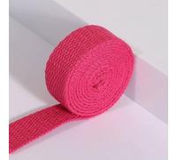 45M Heavy Cotton Webbing 2.5/3.2cm Wide Cotton Weave Strapping Flat for Bag Belts Handles,Tote Bags,Cloth Belt,Indoor Outdoor Gear Supplies (Rose Red,3.2cm Wide)
