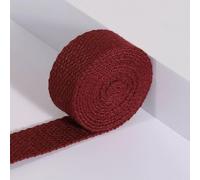 45M Heavy Cotton Webbing 2.5/3.2cm Wide Cotton Weave Strapping Flat for Bag Belts Handles,Tote Bags,Cloth Belt,Indoor Outdoor Gear Supplies (Wine Red,3.2cm Wide)