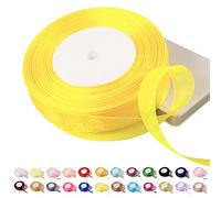 45m Lemon Yellow Organza Ribbon 20mm,Organza Chiffon Ribbon,Clear Chiffon Ribbon Easter Ribbon Hair Ribbon Gift Wrap Ribbon Organza for Crafting,Making Wreath,Hair Bows,Gift Wrapping,Wedding
