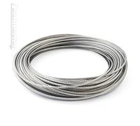 45m Stainless Steel Wire Rope Cable 3mm Cordage Strand: 7x7 AISI 316, V4A - Many Sizes Avaliable