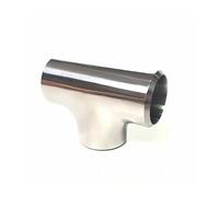 45mm 1.75" Pipe OD Butt Thicken 3mm Tee 3 Way Splitter SUS 304 Stainless Steel Fitting Spliter Homebrew Beer Wine