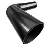 45mm > 38mm Silicone Hose 90 Degree Elbow Reducer Black