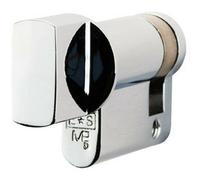 45mm Euro Single Thumbturn Twist Lock - 5 Pin - Polished Chrome Internal Door | Locking Key Barrel - External Door Security - Standard Cylinder - Keyed Alike, Keyed to Differ or Master Key Options