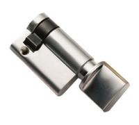 45mm Euro Single Thumbturn Twist Lock - 5 Pin - Satin Chrome Internal Door | Locking Key Barrel - External Door Security - Standard Cylinder - Keyed Alike, Keyed to Differ or Master Key Options