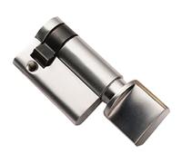 45mm Euro Single Thumbturn Twist Lock - 5 Pin - Satin Chrome Internal Door | Locking Key Barrel - External Door Security - Standard Cylinder - Keyed Alike, Keyed to Differ or Master Key Options