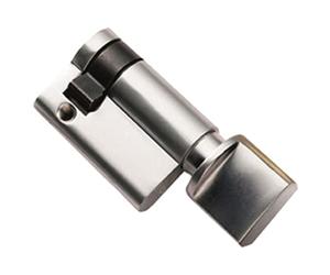 45mm Euro Single Thumbturn Twist Lock - 5 Pin - Satin Chrome Internal Door | Locking Key Barrel - External Door Security - Standard Cylinder - Keyed Alike, Keyed to Differ or Master Key Options