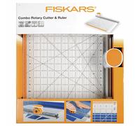Fiskars Rotary Cutter & Ruler Combo 45 mm, 12" x 12" Orange/White 1016264