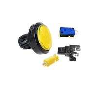 45MM Flat Round Head Push Button Switch with LED Illuminate Momentary Arcade Game Console Push Button Switch Colorful IDGTTLDF(Yellow LEDwith 3-Pin)