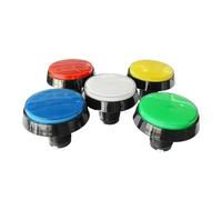 45MM Flat Round Head Push Button Switch with LED Illuminate Momentary Arcade Game Console Push Button Switch Colorful IDGTTLDF(Yellow LEDwith 2-Pin)