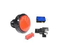 45MM Flat Round Head Push Button Switch with LED Illuminate Momentary Arcade Game Console Push Button Switch Colorful IDGTTLDF(Red LED with 3-Pin)