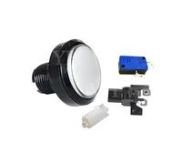 45MM Flat Round Head Push Button Switch with LED Illuminate Momentary Arcade Game Console Push Button Switch Colorful IDGTTLDF(White LED with 3-Pin)
