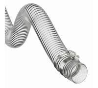 45mm ID x 3 Metres Clear Corrugated Pond Pump Hose + Hose Clips | -10°C to +65°C | Smooth Bore for Steady Flow | 9.8ft Short Run Length | 51mm Outside Dia, 3mm Wall | 3 Bar Working