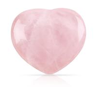 45mm Rose Quartz Crystal Heart, Big Healing Crystals Stone Pink Polished Pocket Palm Stones for Anxiety Relief, Natural Love Hearts Gemstones Spiritual Stones Love Gifts for Women