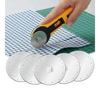 45mm Rotary Cutting Blades, 5-Pack, Titanium-Coated SKS-7 Steel Heavy Duty Replacement Blades, Suitable for Fabrics, Paper, Scrapbooking, Sewing, Quilting, etc., Compatible with Most Brands