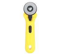 45mm Round Rotary Cutter Knife, Fabric Cutter for Sewing, Ergonomic Cloth Cutting Tool with Sharp Blade, Ideal for Quilting Paper Leather and Soft Fabrics (Yellow)
