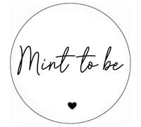 45mm Round White ' Mint to Be ' Stickers - Bride Groom Wedding Party Favour Labels Celebration, Mints Stickers for Guests, Set of 50