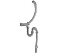 45mm Single Bowl Kitchen Sink Drain Pipe, U-Bend, Rear Drainage, Anti-Smell S-Trap & Roach Stopper, PP Material S-Trap Water Seal