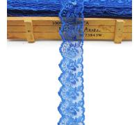 45mm Wide lace 10yd/lot Embroidered mesh Belt Fabric Ribbon Wedding Craft for one-Sided DIY Handmade Home Party de-Blue 101-45mm