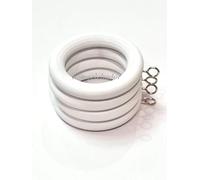 45mm Wooden Curtain Hanging Ring Hooks with Eyes White Wood Drapery Curtain Rings Rod Hanging Sliding Eyelet for 42mm Poles Pack of 12.