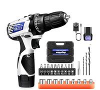 45Nm Cordless Drill Driver with 1 × 21V 1.3Ah Li-Ion Battery, Electric Screwdriver Set, 18+1Torque, 2 Speed, Forward/Reverse Setting, Built-in LED