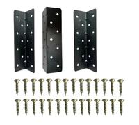 45pcs 160mm Large L-Shaped Corner Braces with 42 Screws - 90 Degree Heavy-Duty Bracket for Bed, Shelf, Fence