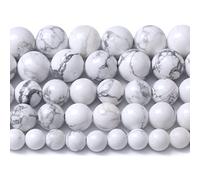 45pcs 8mm 3A Natural Stone Beads White Howlite Turquoises Round Loose Beads for Jewelry Making DIY Bracelet