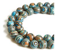45pcs 8mm Blue Malachite Beads Natural Gemstone Beads Round Loose Beads for Jewelry Making