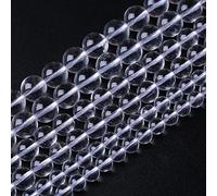 45PCS 8MM Clear White Crystal Quartz Stone Beads Natural Gemstone Bead Crystal Healing Energy Jewelry Making DIY 15 inches
