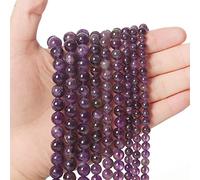 45pcs 8mm Natural Amethyst Stone, Energy Crystal Healing Power Gemstone, for Jewelry Making, DIY Bracelet Necklace