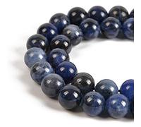 45pcs 8mm Natural Blue Gemstone Round Spacer Loose Stone Beads for Jewelry Making 15.5" 1 Strand